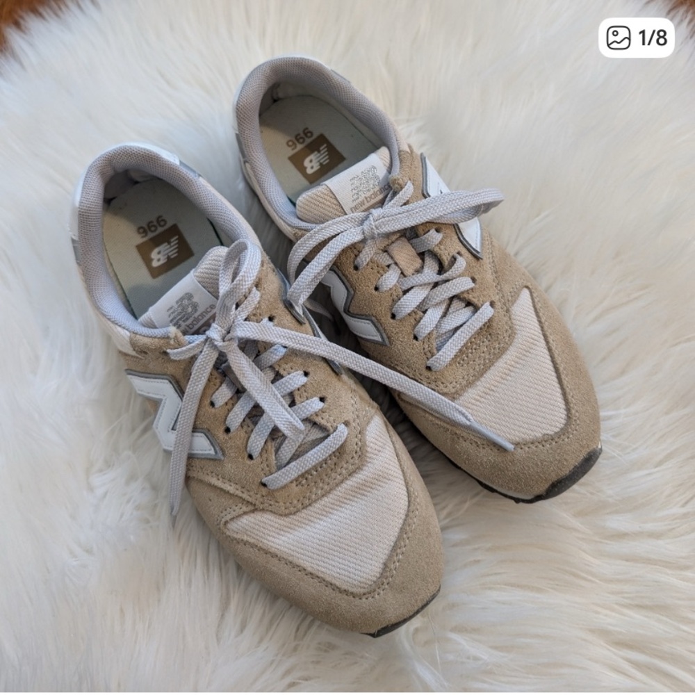 New Balance Beige and White 996 Women's Sneakers